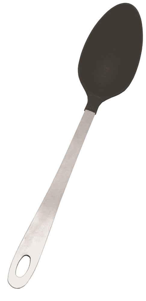 GuestSupply US | Deluxe Nylon Basting Spoon, Black with Stainless